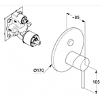 Смеситель для ванны KLUDI BOZZ 38659N076 встраиваемый золото