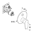 Смеситель для ванны KLUDI PURE&SOLID 347590575 встраиваемый