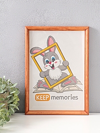 Фоторамка дерево 21х30 см, орех №1 (пластиковый экран)