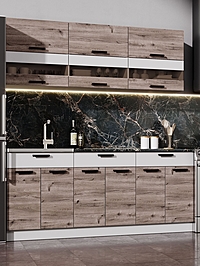 Кухня прямая «Эра», 1800×600 мм, цвет дуб горный/белый