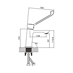 Смеситель для раковины Belz B10019 локтевой хром