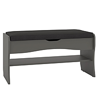 Обувница «Фьюжен», 900×370×470 мм, искусственная кожа, цвет графит/чёрный