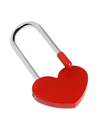 Замок навесной ТУНДРА Сердечко, сувенирный, цвет красный