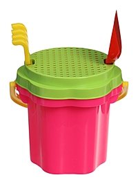 Песочный набор №101 ведро-цветок 0,3 л, сито, грабли, совок 01801