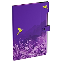 Папка А4, 5 отделений, Flower Art, 600 мкм, на кнопке, с рисунком