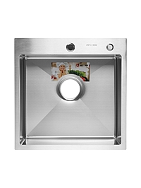 AF95050DA (Кухонная мойка премиум-класса 50*50 из нержавеющей стали.Декор.Сатин)