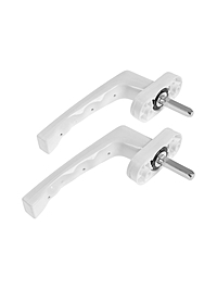 Ручка для окон ПВХ ТУНДРА, пластиковая, 32 мм, цвет белый, набор 2 шт