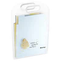 Папка А4, 6 отделений, Eco, 650 мкм, вертикальная, с ручкой, прозрачная, с рисунком