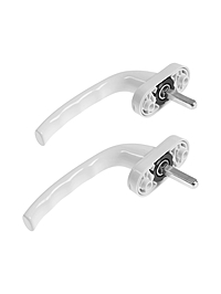 Ручка для окон ПВХ ТУНДРА, алюминий и пластик, 32 мм, цвет белый, набор 2 шт