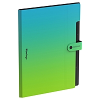 Папка А4, 5 отделений, Radiance, 600 мкм, на кнопке, голубой/зеленый градиент