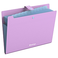 Папка А4, 12 отделений, Haze, 600 мкм, на кнопке, сиреневая