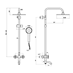 Душевая система Fmark FS8445 с изливом сатин