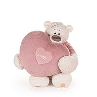 Мягкая игрушка «Медведь Тато с сердцем-подушкой, в пудровой майке», 37 см