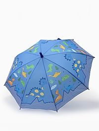 Зонт-трость детский п/авт R43/50 П/Э ДИНОЗАВРИКИ ручка-крюк синий пакет