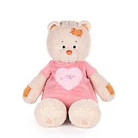 Мягкая игрушка «Кошка Мэри в платье с аппликацией», 37 см