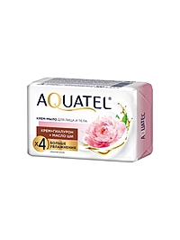 Крем-мыло твердое Aquatel нежная роза, 4×75 г, 300 г