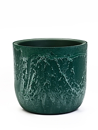 Кашпо для цветов «Микрит», 1.9 л, d=18 см, h=16.5 см, со вставкой, пластиковое, зелёное