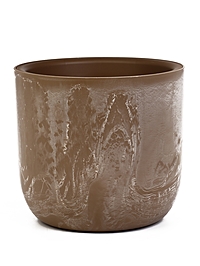 Кашпо для цветов «Микрит», 7.8 л, d=28 см, h=25.5 см, со вставкой, пластиковое, бежевое