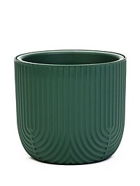 Кашпо для цветов «Рамона», 7.8 л, d=28 см, h=25.5 см, со вставкой, пластиковое, цвет нефрит
