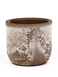 Кашпо для цветов «Микрит», 1 л, d=15 см, h=14 см, со вставкой, пластиковое, бежевое