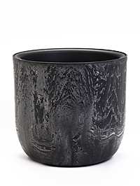 Кашпо для цветов «Микрит», 1.9 л, d=18 см, h=16.5 см, со вставкой, пластиковое, серое
