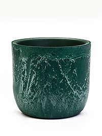 Кашпо для цветов «Микрит», 7.8 л, d=28 см, h=25.5 см, со вставкой, пластиковое, зелёное