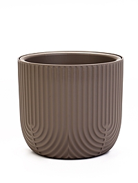 Кашпо для цветов «Рамона», 3.7 л, d=22 см, h=20 см, со вставкой, пластиковое, серое