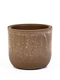 Кашпо для цветов «Микрит», 1.9 л, d=18 см, h=16.5 см, со вставкой, пластиковое, бежевое