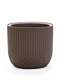 Кашпо для цветов «Рамона», 1.9 л, d=18 см, h=16.5 см, со вставкой, пластиковое, серое