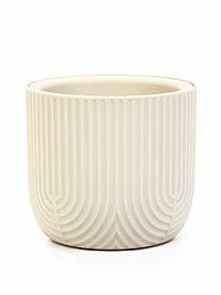 Кашпо для цветов «Рамона», 1 л, d=15 см, h=14 см, со вставкой, пластиковое, белое
