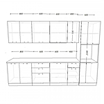 Кухонный гарнитур 14Р РоялВуд Голубой Прованс 2 3000 мм