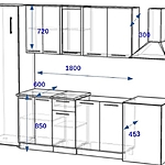 Кухонный гарнитур 10Р РоялВуд Голубой Прованс 2 1800 мм