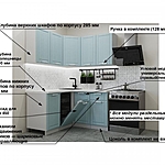 Кухонный гарнитур 15Р РоялВуд Голубой Прованс 2 1450х1400 мм