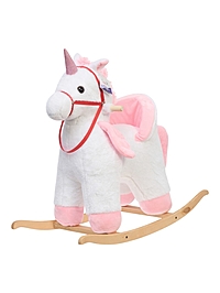 Качалка «Единорог», со спинкой, белая