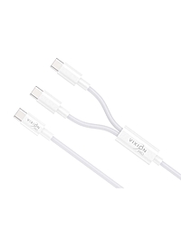 Кабель VIXION PRO VX-18,Type-C - Type-C+Type-C,10W, 1.2 м, белый