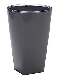 Кашпо для цветов «Грейс», 1.3 л, d=12.5 см, h=18 см, пластиковое, со вставкой, серое
