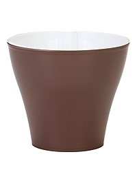 Кашпо для цветов «Афина», 1 л, d=14 см, h=12 см, пластиковое, со вставкой, коричневое