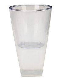 Кашпо для цветов «Грейс», 2.7 л, d=15 см, h=25 см, пластиковое, со вставкой, прозрачное