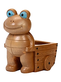 Декоративное кашпо для цветов «Черепаха с тележкой», 70 мл, 10×8×12 см, гипс