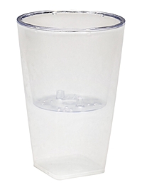 Кашпо для цветов «Грейс», 1.3 л, d=12.5 см, h=18 см, пластиковое, со вставкой, прозрачное