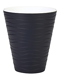 Кашпо для цветов «Валенсия», 2.8 л, d=17 см, h=20 см, пластиковое, со вставкой, цвет антрацит