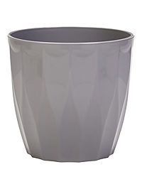 Кашпо для цветов «Флюте», 4.5 л, d=20 см, h=18 см, пластиковое, со вставкой, цвет серый шёлк