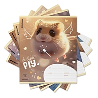 Тетрадь 12 листов в линейку ErichKrause Fluffy, 60 г/м², обложка мелованный картон, МИКС