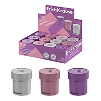 Точилка ErichKrause Flask Candy, 1 отверстие, с контейнером, МИКС