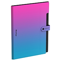 Папка А4, 5 отделений, Radiance, 600 мкм, на кнопке, розовый/голубой градиент