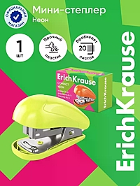 Степлер mini №24/6 20л ErichKrause Compact Neon, микс