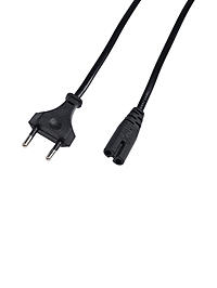 Кабель питания сетевой для светильников, разъем L/N, 180 см, черный