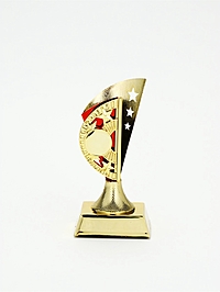 Кубок, наградная фигура «Звёзды», с красными вставками, 15×7×5.8 см