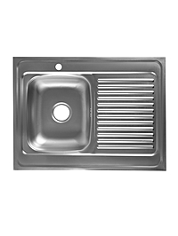 Мойка кухонная ZEIN, накладная, правая, 0.4 мм, 80*60*16 см, 3 1/2’’, с сифоном