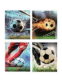 Комплект 12 тетрадей, 48 листов, клетка, 60гр, 4 вида, Футбол, выборочный уф-лак